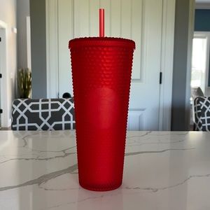 Starbucks red matte studded tumbler